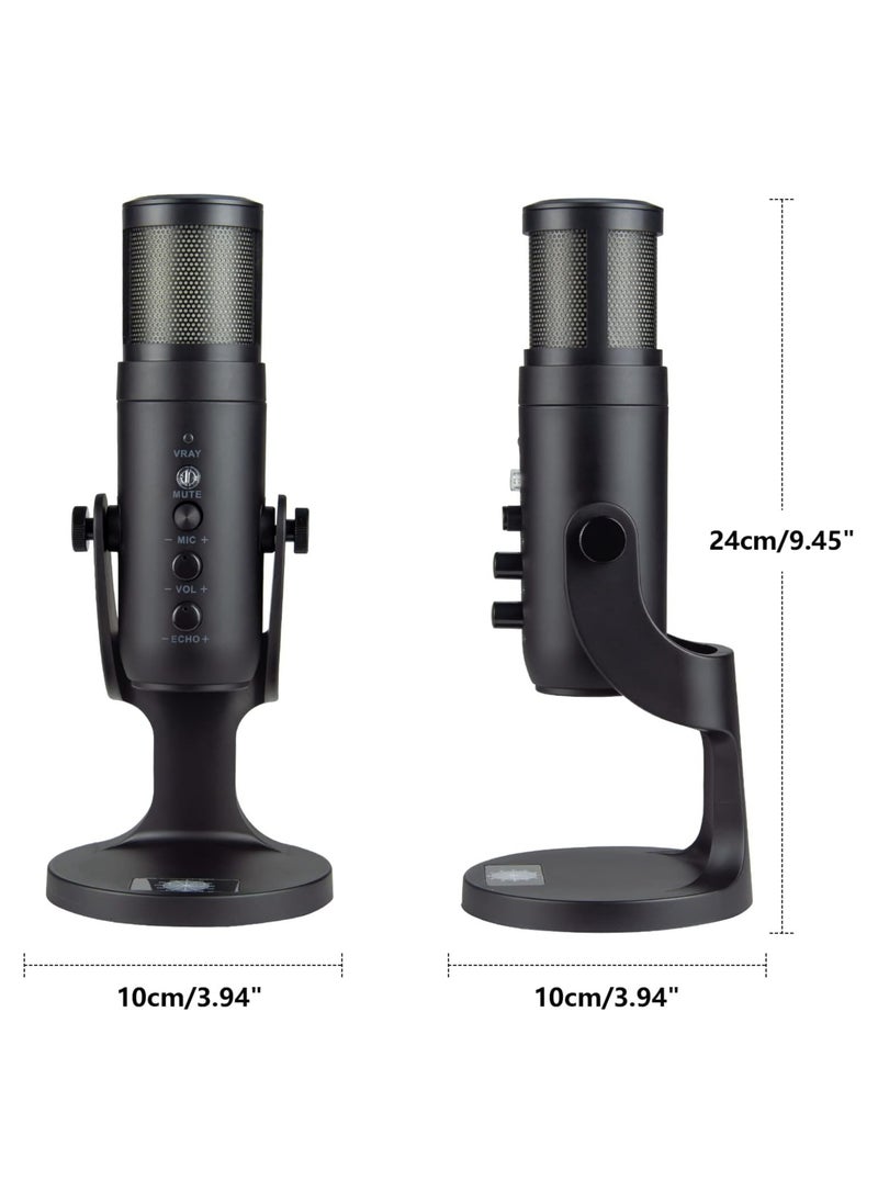 Generic - RGB USB Gaming/Podcasts Computer/Laptop Microphone, Condenser Desktop Singing PC Mic, Dynamic Heart-Shaped Directional Mics for Voice/PS4/PS5/Mac/YouTube/Twitch/Discord/Streaming/Live/Media/Recording - Image 1