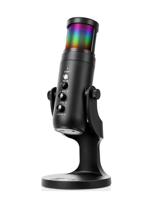 RGB USB Gaming/Podcasts Computer/Laptop Microphone, Condenser Desktop Singing PC Mic, Dynamic Heart-Shaped Directional Mics for Voice/PS4/PS5/Mac/YouTube/Twitch/Discord/Streaming/Live/Media/Recording