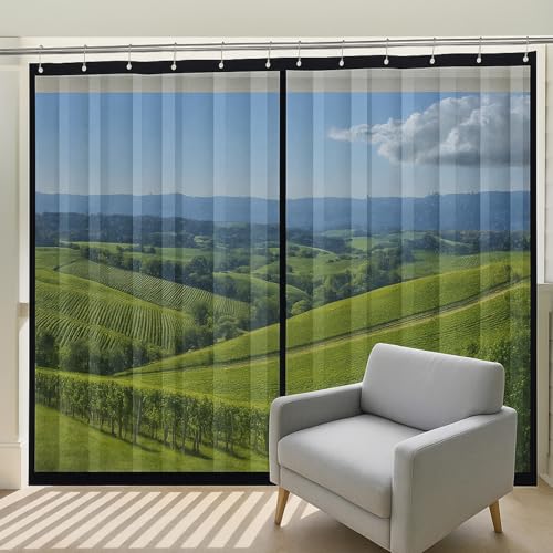 ORILEY PVC Curtain with Eyelet Solid Water Resistant Wind Rain Protection Sun & Dustproof for Long Door Balcony and Outdoor Use (Pack of 1, Transparent 4.5FT x 7.5FT) - Image 1