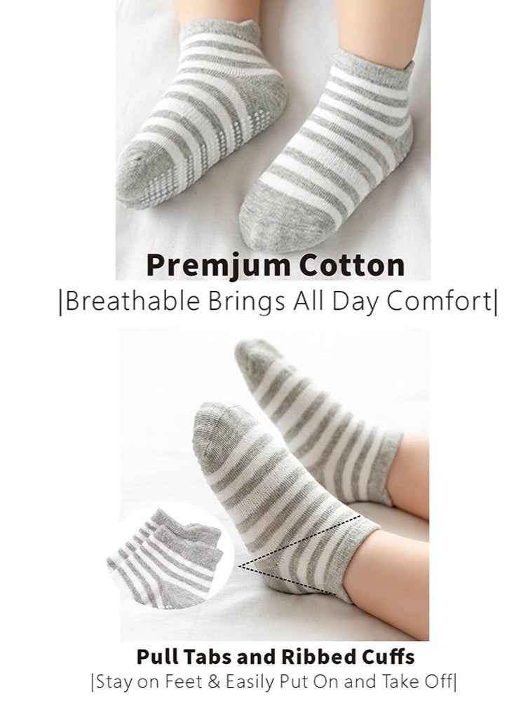 سوبر زي يوث 12 أزواج الطفل الجوارب ، عدم الانزلاق الكاحل الجوارب للبنين والبنات ، الطفل قبضة الجوارب - Image 5