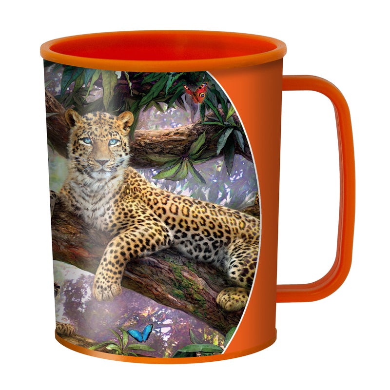3D LiveLife Drinking Cup - Treetop Leopards from Deluxebase. Lenticular 3D Big Cat Plastic Tumbler, 10 fl oz BPA-Free Reusable Drinkware. Animal Themed Cup and Durable Party Favour Gift - Image 1