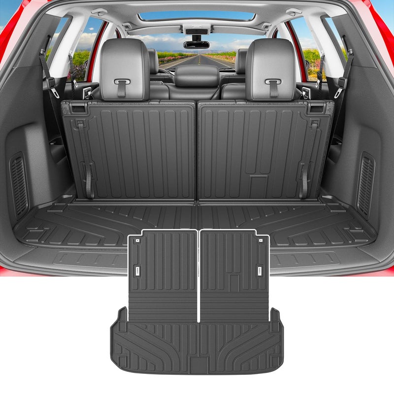 powoq 7 Seats Cargo Mat Compatible with 20132020 Nissan Pathfinder Trunk Mat 13 Infiniti JX35 Cargo Liner 1420 Infiniti QX60 TPE Trunk Liner Replacement for 20132020 Pathfinder Accessories