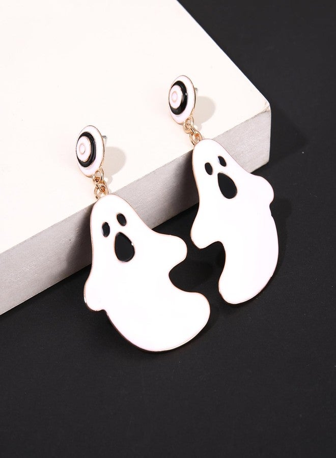 CEALXHENY Halloween Headbands & Accessories - Jeweled Ghost Candy Corn Knotted Headband, Bracelets, Earrings & Hair Accessories for Women - Halloween Outfits (Pattern B) - Image 4