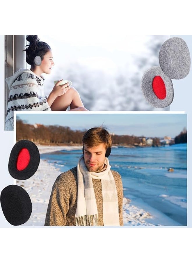 2 Pairs Bandless Earmuffs Ear, Warmers Winter Ear, Winter Ear Covers Cold Weather Ear Warmer for Women, Covers Earcaps for Outdoors, M - Image 5