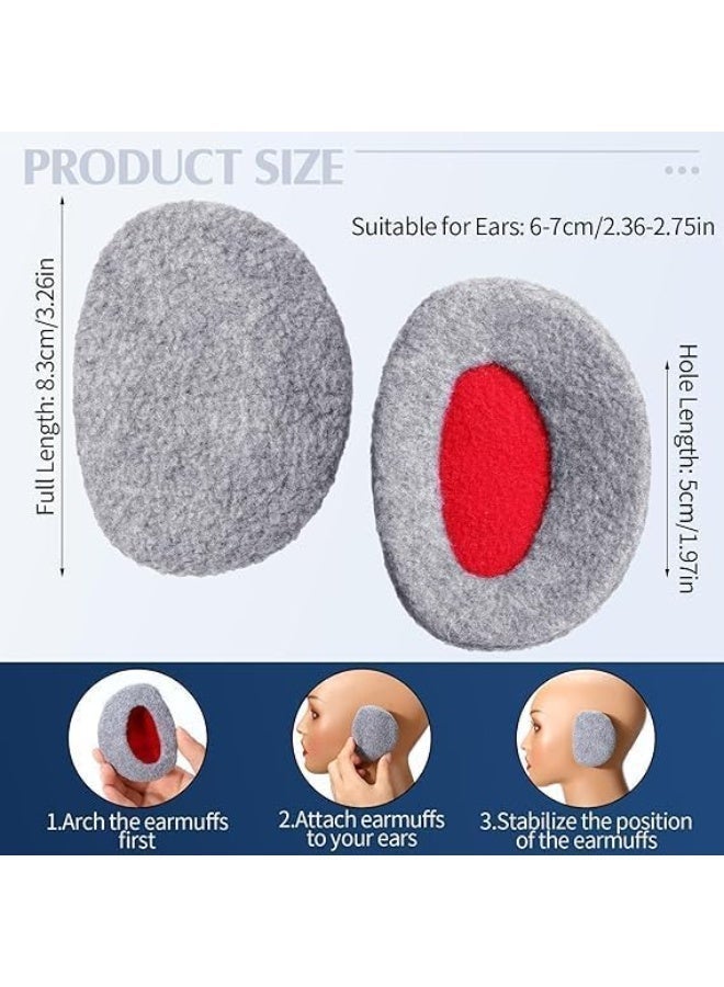 2 Pairs Bandless Earmuffs Ear, Warmers Winter Ear, Winter Ear Covers Cold Weather Ear Warmer for Women, Covers Earcaps for Outdoors, M - Image 2