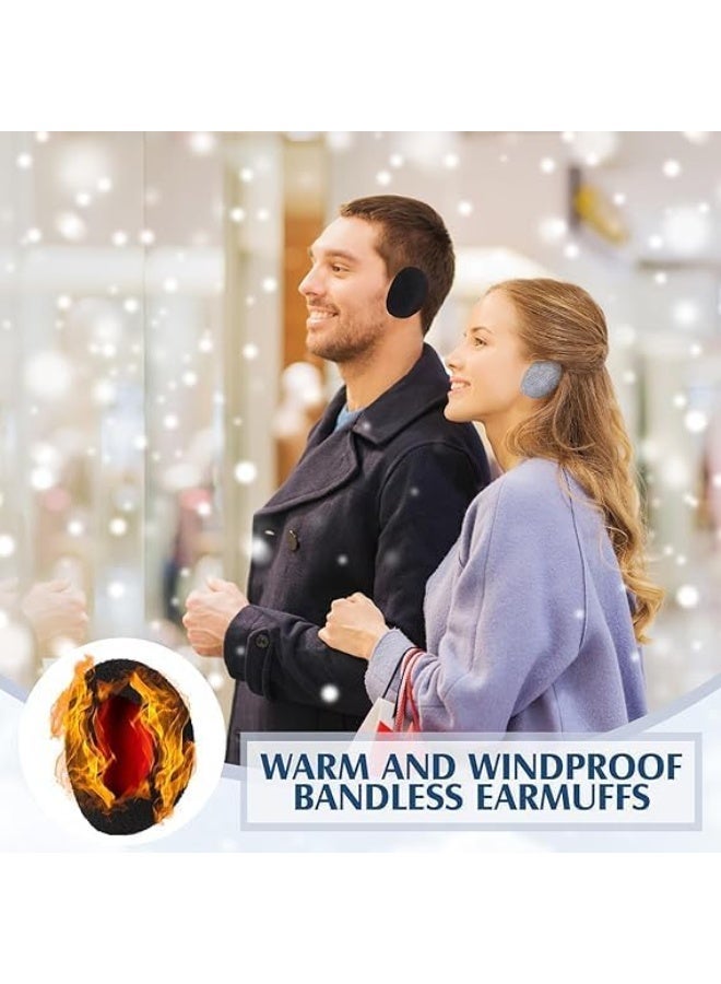 2 Pairs Bandless Earmuffs Ear, Warmers Winter Ear, Winter Ear Covers Cold Weather Ear Warmer for Women, Covers Earcaps for Outdoors, M - Image 4