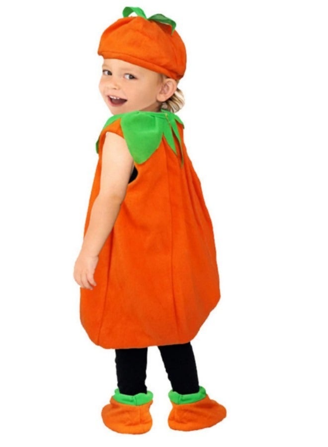 Toddler Baby Pumpkin Costume Set Kids Girl Boy Infant Pumpkin Cosplay Outfit Costumes with Pumpkins Hat
