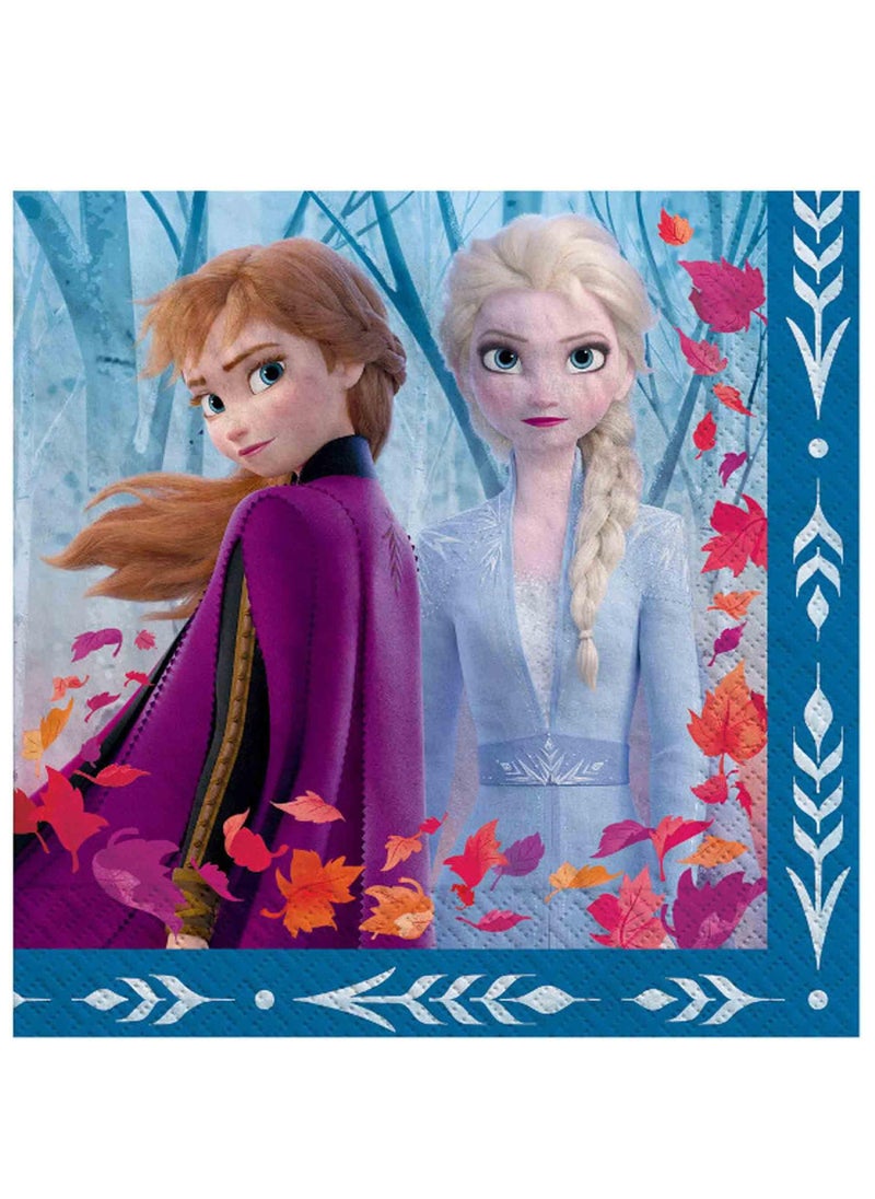 Amscan - Frozen 2, Basic 57 Piece Tableware Party Supplies for 8 Guests, Includes Napkins, Plates, Cups, Cutlery and Tablecover - Image 1