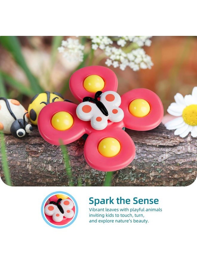 LiKee Strong Suction Cup Fidget Rotating Sensory Bath Toys for Baby Christmas Stocking Stuffers, Airplane Car Travel Table & Window Toys for Toddler Boys and Girls, 12+ Months - Image 4