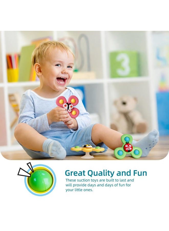 LiKee Strong Suction Cup Fidget Rotating Sensory Bath Toys for Baby Christmas Stocking Stuffers, Airplane Car Travel Table & Window Toys for Toddler Boys and Girls, 12+ Months - Image 2