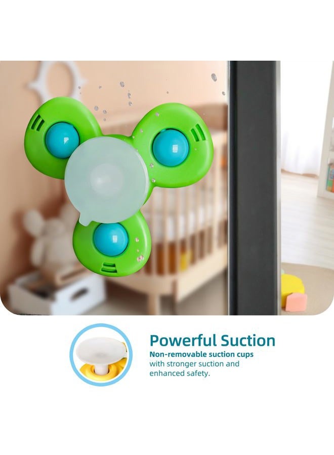 LiKee Strong Suction Cup Fidget Rotating Sensory Bath Toys for Baby Christmas Stocking Stuffers, Airplane Car Travel Table & Window Toys for Toddler Boys and Girls, 12+ Months - Image 3