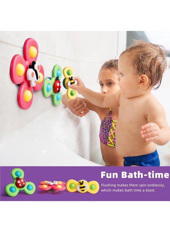 LiKee Strong Suction Cup Fidget Rotating Sensory Bath Toys for Baby Christmas Stocking Stuffers, Airplane Car Travel Table & Window Toys for Toddler Boys and Girls, 12+ Months - Image 5