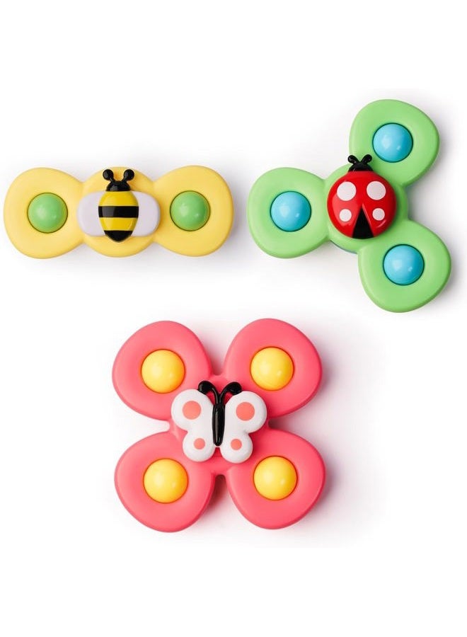 LiKee Strong Suction Cup Fidget Rotating Sensory Bath Toys for Baby Christmas Stocking Stuffers, Airplane Car Travel Table & Window Toys for Toddler Boys and Girls, 12+ Months - Image 1
