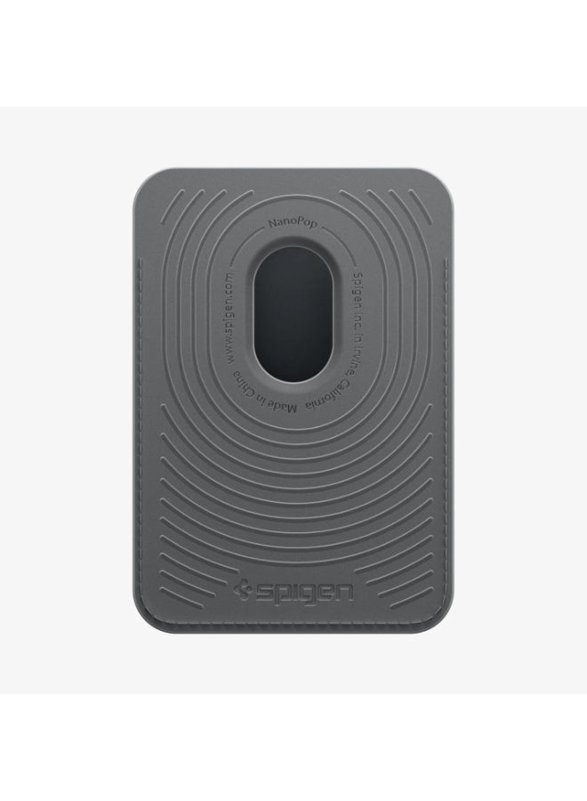 Spigen SPG Nano Pop [Built-in Magnet Non Slip Silicone pad] Leather Wallet Magnetic Card Holder Sleeve Designed for Magsafe Compatible with iPhone 17/16/15/14 series (Black Grey) - Image 3