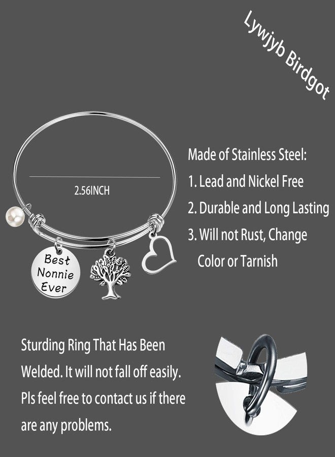 لوجيب بيردجوت Lywjyb Birdgot Best Nonnie Ever Gift أفضل هدية سوار Nonnie Ever أفضل هدية Nonnie Ever لعيد الأم أفضل هدية Nonnie Ever لعيد الميلاد (Nonnie br) - Image 2
