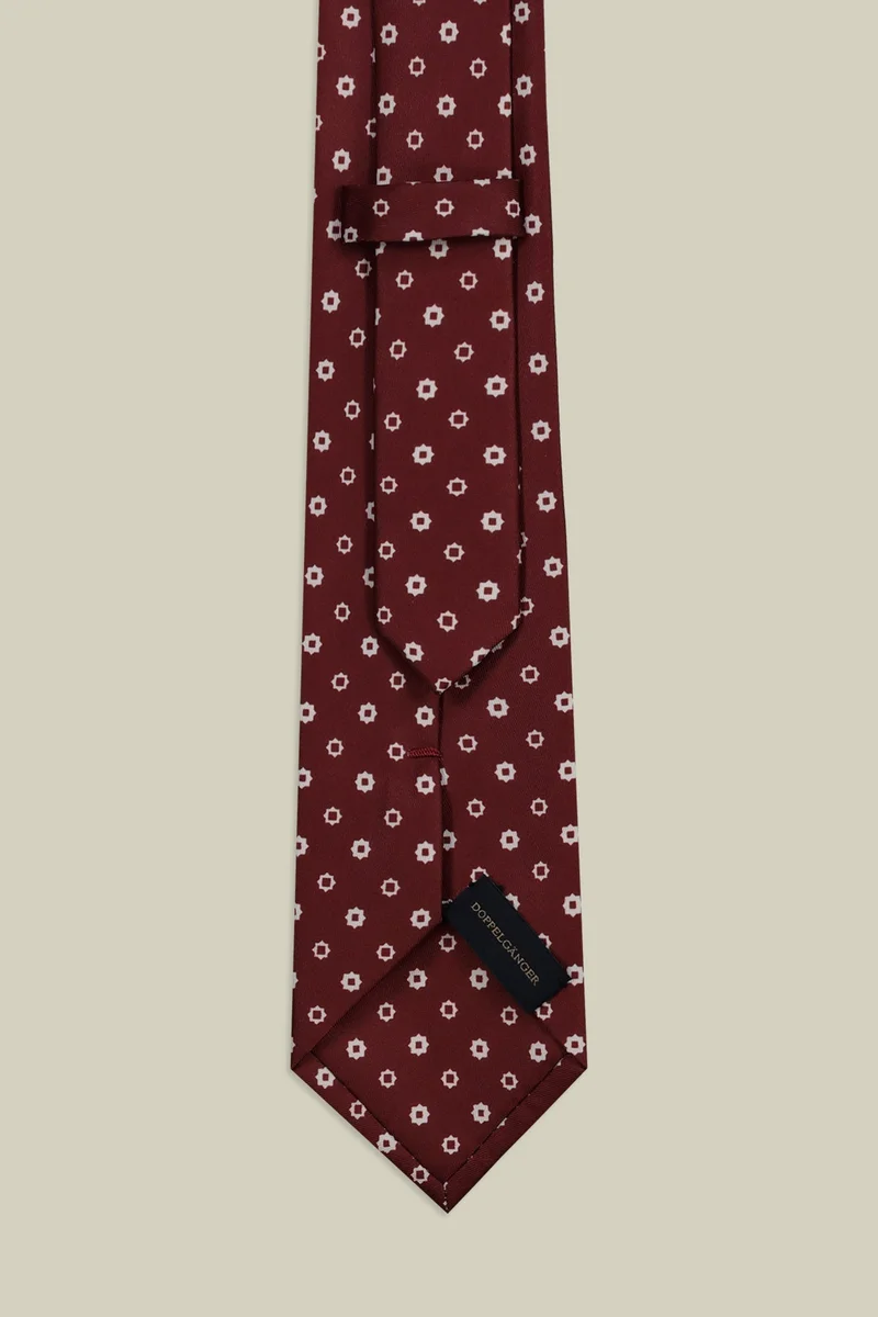 Doppelganger Red Men's micro patterned tie - Bordeaux for Men | Best Price UAE