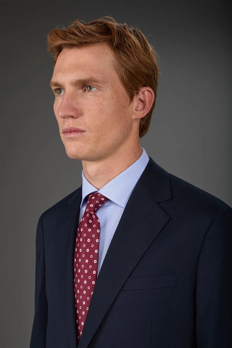 Doppelganger Men's micro patterned tie - Bordeaux