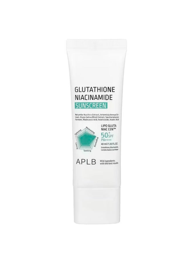 APLB, Glutathione Niacinamide, Sunscreen, SPF 50+ PA ++++, 1.35 fl oz (40 ml)