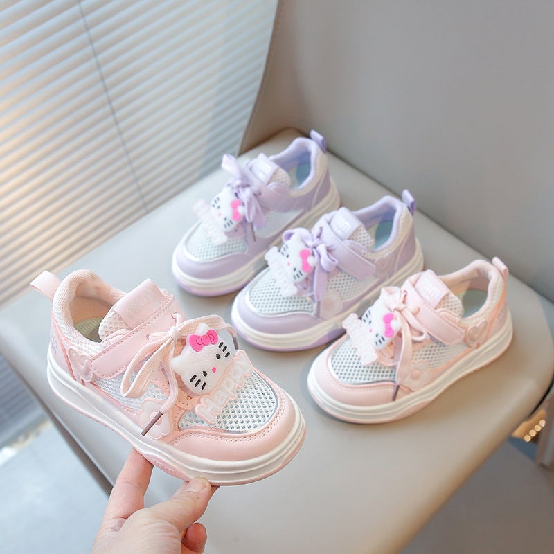 Girls' Shoes 2025 Spring New Children'S Sports White Shoes Big Kids Girls Fashion Single Mesh Board Shoes For Primary School Students - Image 2