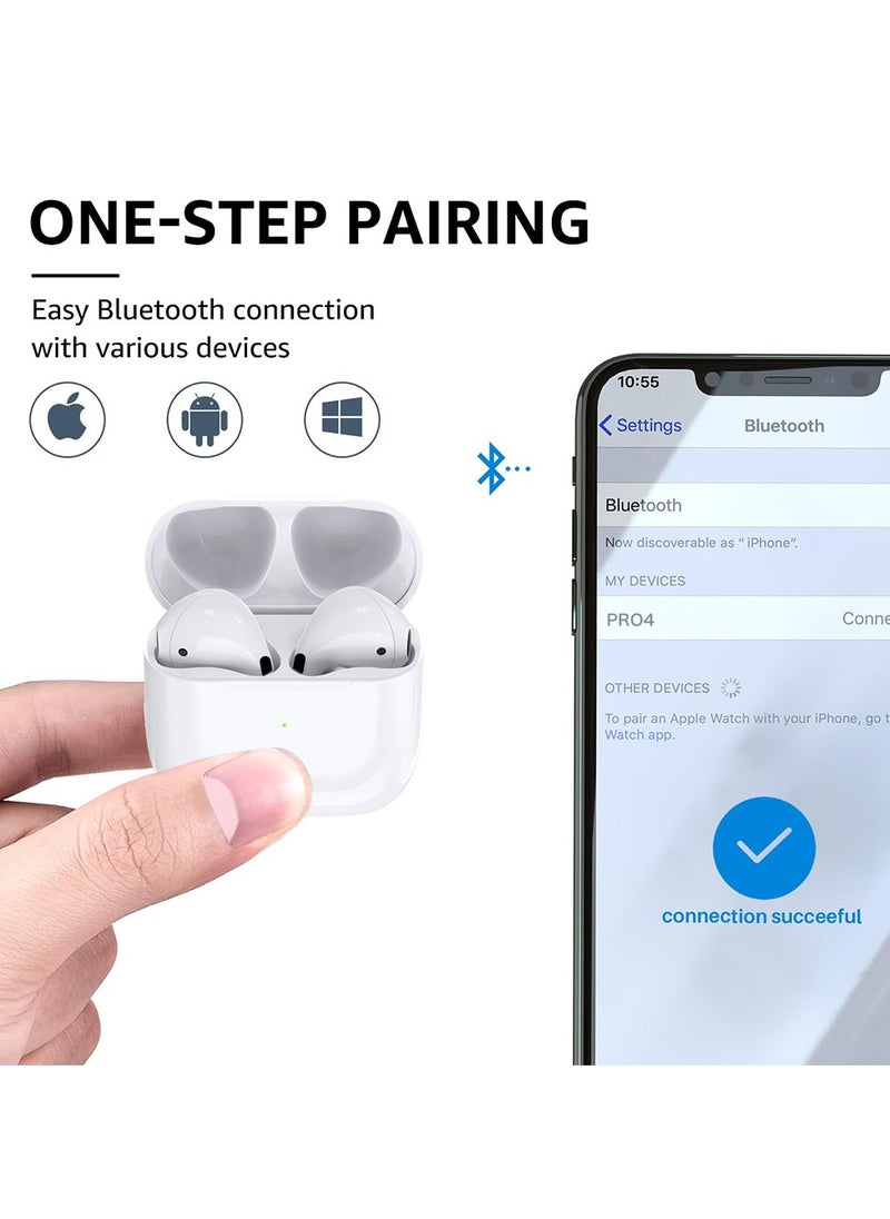 Jliyru - Bluetooth Earphones, In-Ear True Wireless Earbuds, Hifi Stereo, Dual Mic, For Android and iOS - White - Image 1