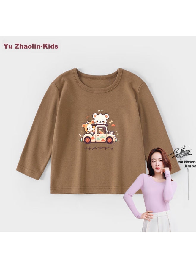 Yuzhaolin Kids Long Sleeve T-shirt Spring Autumn Boys Girls Cotton Long Sleeve Comfortable Inner Top