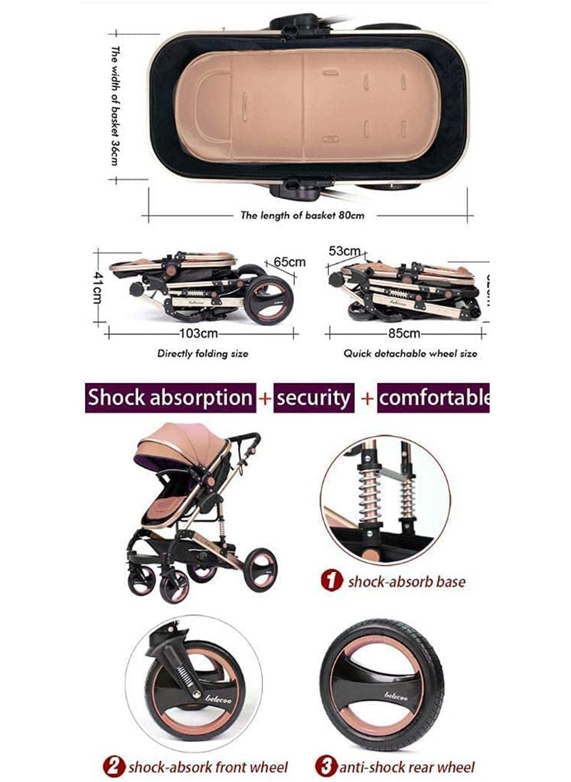 GT-Wheel - Portable Baby Stroller Specific Design For Traveling, New Born baby pram, TR20 (Grey) - Image 1