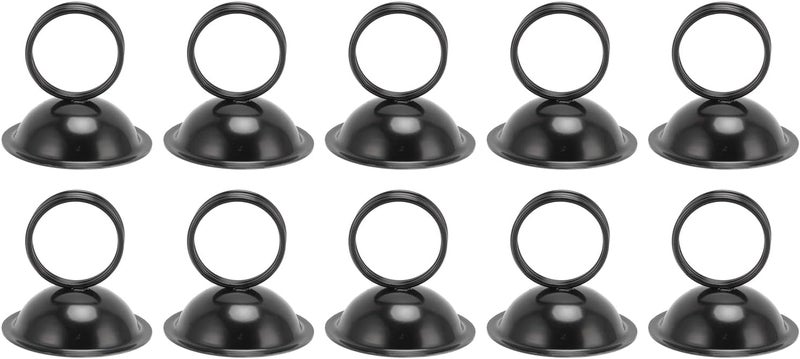 10Pcs Stainless Steel Table Number Holders, Wedding Place Card Holders, Elegant Wire Picture Holders for Menus Photos Cards, Durable Metal Clip Stands for Party Reception Banquet D (Black) - Image 1