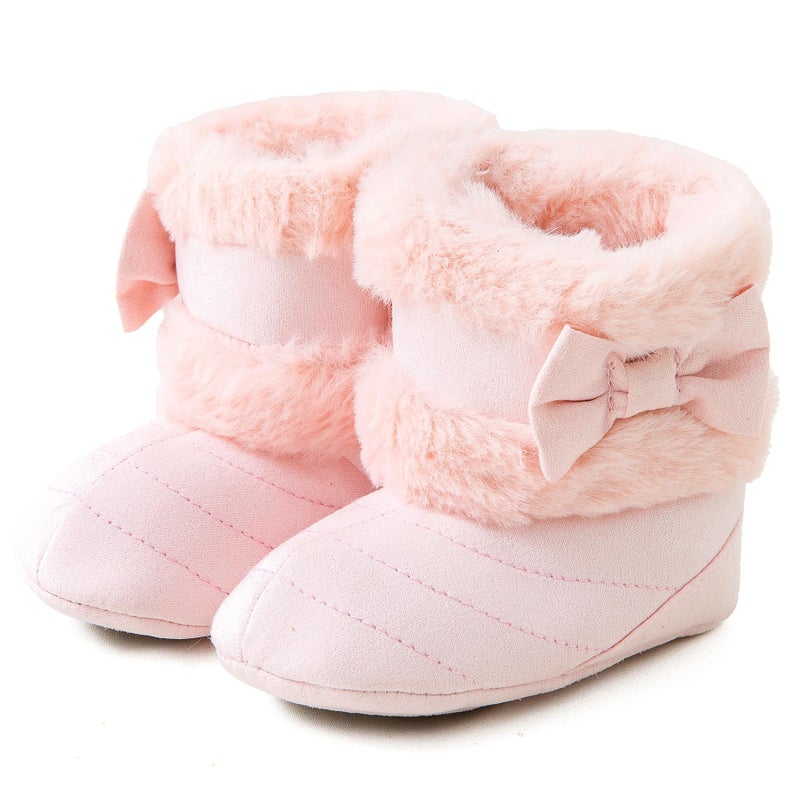 Jastore Infant Baby Boys Girls Boots Slippers Winter Warm Snow Boots Baby Girl Newborn Toddlers (Light Pink, US Footwear Size System, Infant, Age Range, Medium, 6 Months, 12 Months) - Image 4