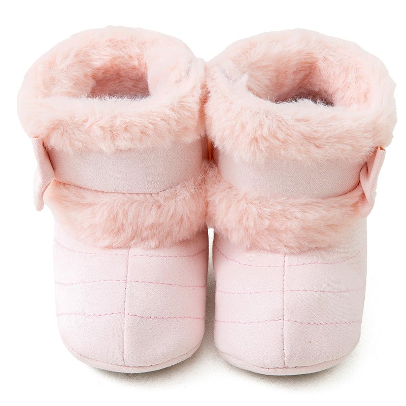 Jastore Infant Baby Boys Girls Boots Slippers Winter Warm Snow Boots Baby Girl Newborn Toddlers (Light Pink, US Footwear Size System, Infant, Age Range, Medium, 6 Months, 12 Months) - Image 5