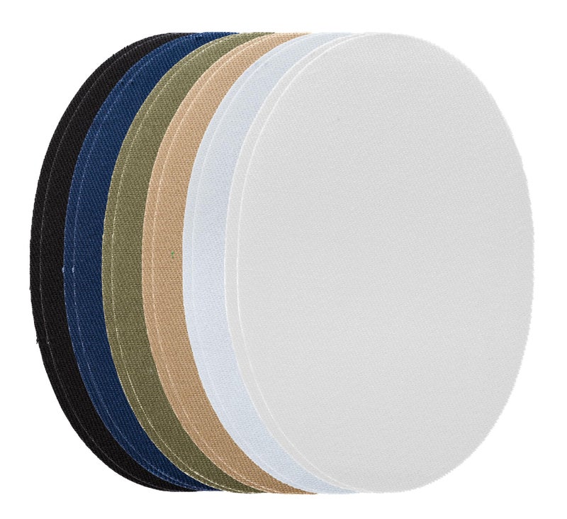 Johnson Smith Johnson & Smith Iron On Patches - 12-Piece Iron On Patch for Clothing, Jeans Repair - Adhesive Fabric Patches in Oval Shapes - Easy to Use, No Sewing Needed - Cool Oval Patches â€“ Uniform Colors - Image 2