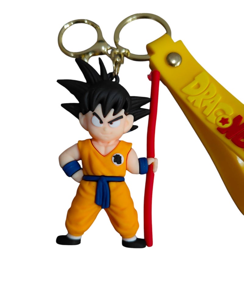 FowWelt Cartoon Characters Keychain for Girls & Boys – Cute Silicone Keyring Accessories | Key Purse, Backpack, Car Charm | Lightweight & Durable (Gokuu with Stick) - Image 5