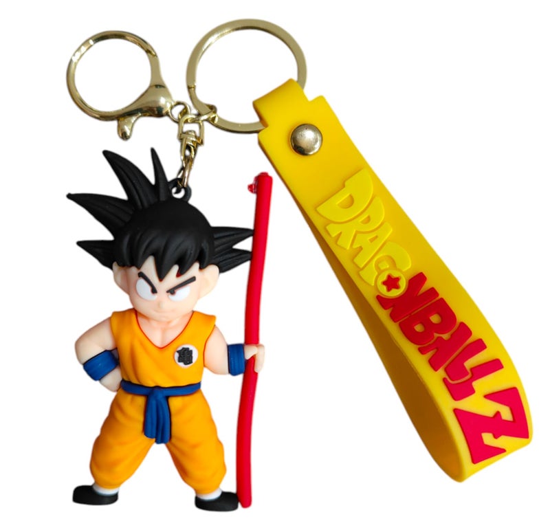 FowWelt Cartoon Characters Keychain for Girls & Boys – Cute Silicone Keyring Accessories | Key Purse, Backpack, Car Charm | Lightweight & Durable (Gokuu with Stick) - Image 4