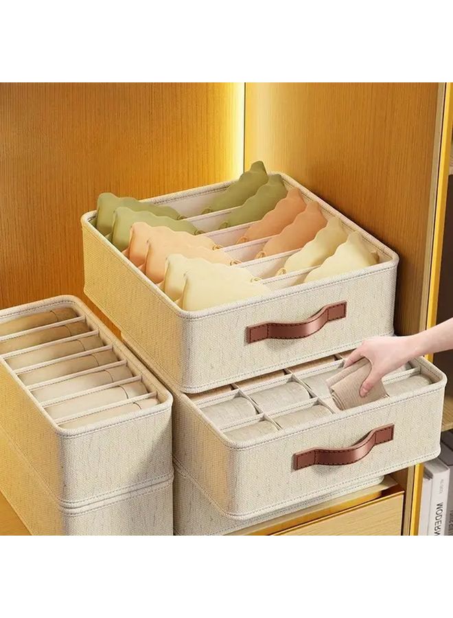 Three Piece Set Underwear Bra Socks Storage Box Organizer With Dividers And Handle - Image 1