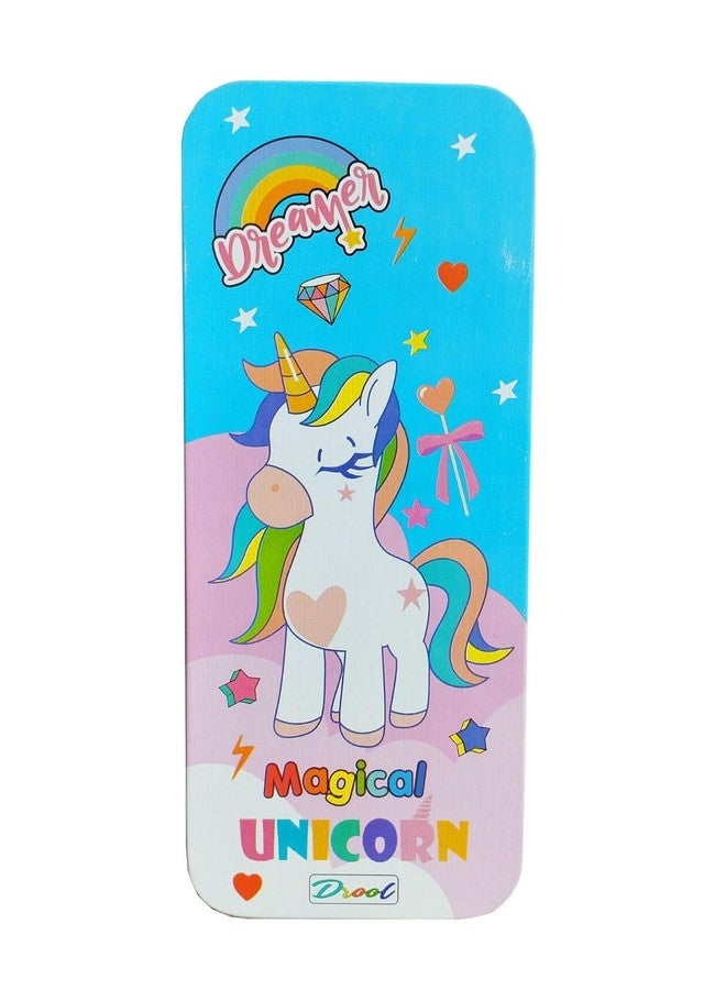 Neel Unicorn Fur Bag with Unicorn Geometric Box, Bottle, Pencil Set for Girls Birthday Gifts for Kids (Set of 4) Party Favor Return Gift School Bag with Stationery - Image 3