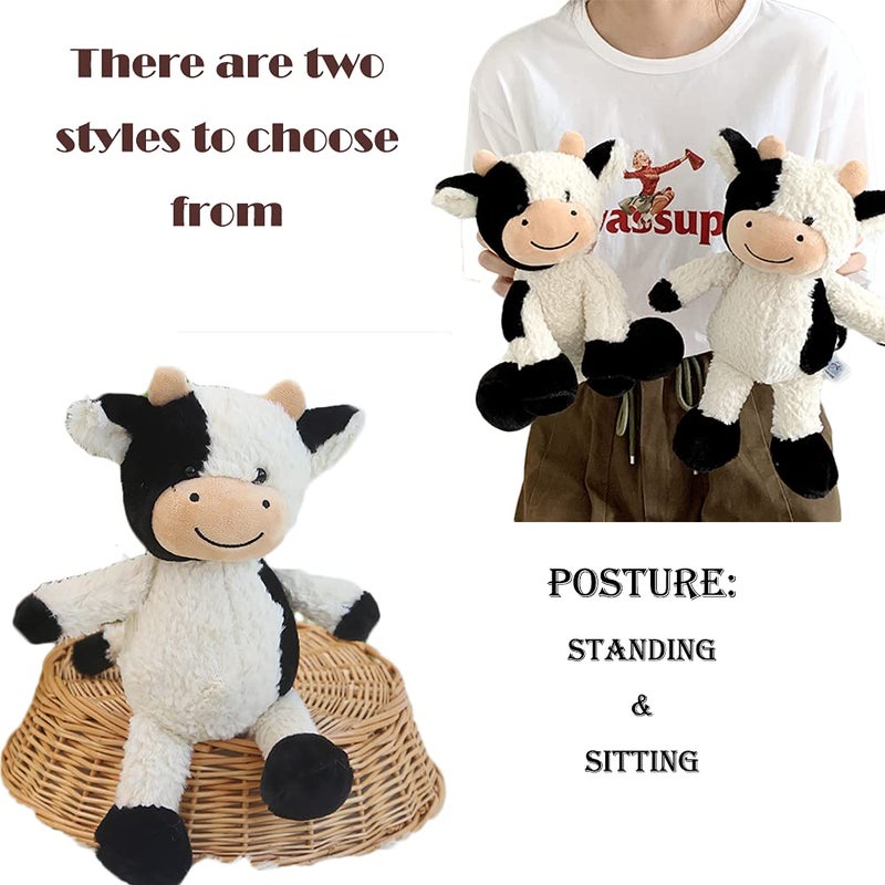 CHELEI2019 11.8" Cow Stuffed Animals Soft Cuddly Cow Plush Stuffed Animal Toy for Kids - Image 2