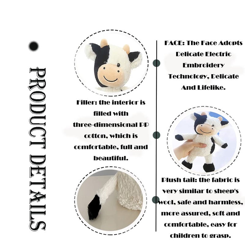 CHELEI2019 11.8" Cow Stuffed Animals Soft Cuddly Cow Plush Stuffed Animal Toy for Kids - Image 3