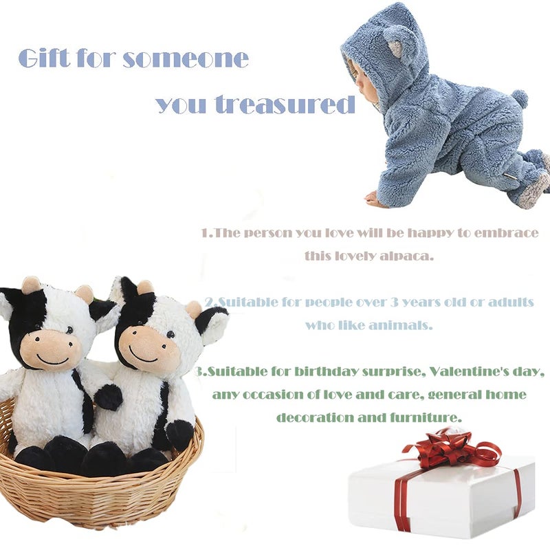 CHELEI2019 11.8" Cow Stuffed Animals Soft Cuddly Cow Plush Stuffed Animal Toy for Kids - Image 4