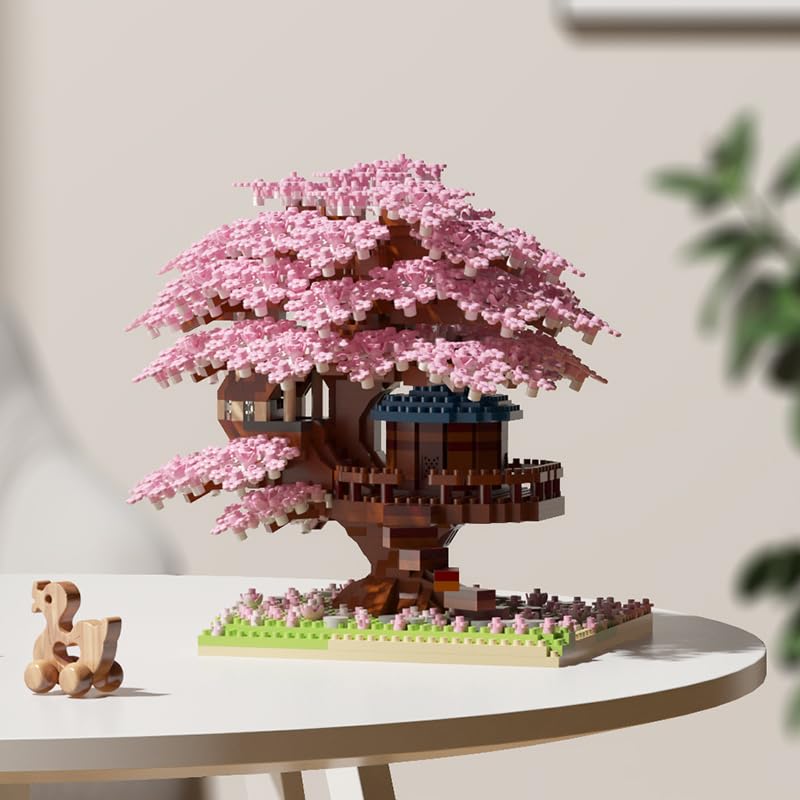 Aningde 2200Pcs Architecture Mini Building Blocks Set for Adults Micro Toy Building Bricks Model Kit Educational Architecture Model Gift for Teens and Adults Age 14 Pink