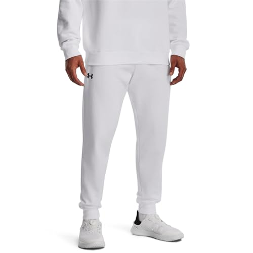 Under Armour Men's Rival Fleece Joggers, (100) White / / Black, Small - Image 2