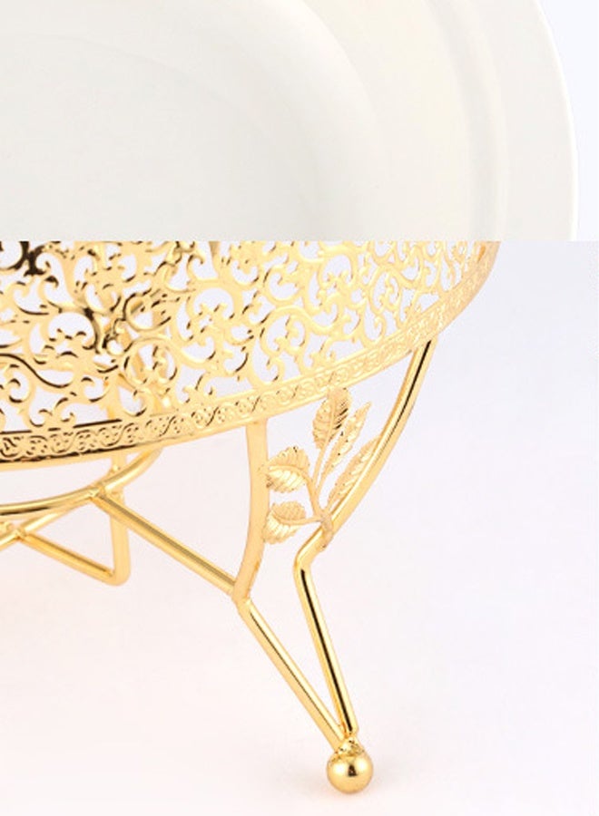 كيكي طقم أطباق تقديم ذهبية أنيقة سعة 6.0 لتر مع حامل وملقط - Image 3