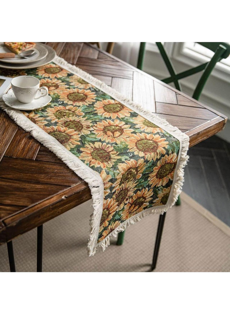 واي آند دي مفرش مائدة مزخرف بطبعة شرابة بوهيمية مقاس 30*180 سم - Image 3