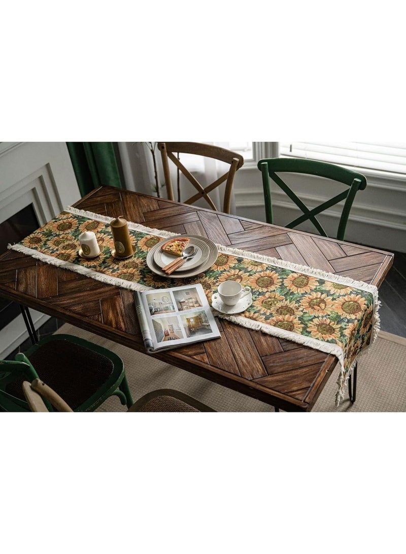 واي آند دي مفرش مائدة مزخرف بطبعة شرابة بوهيمية مقاس 30*180 سم - Image 2