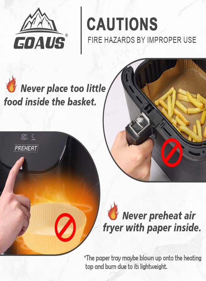 GOAUS Air Fryer 150 Pcs Round Paper Liners Disposable Large for 5 to 8 Qt Basket, 7.9 inch Unbleached Non-stick Oil-proof Parchment Paper - Image 5