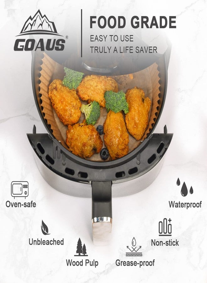 GOAUS Air Fryer 150 Pcs Round Paper Liners Disposable Large for 5 to 8 Qt Basket, 7.9 inch Unbleached Non-stick Oil-proof Parchment Paper - Image 2