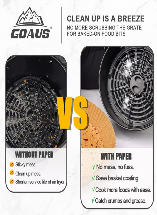 GOAUS Air Fryer 150 Pcs Round Paper Liners Disposable Large for 5 to 8 Qt Basket, 7.9 inch Unbleached Non-stick Oil-proof Parchment Paper - Image 4