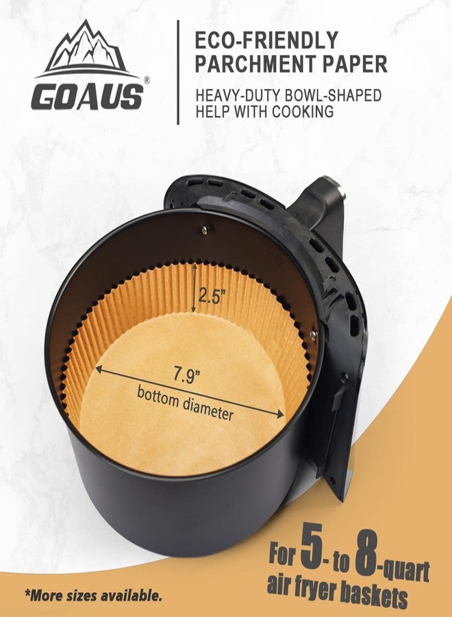 GOAUS Air Fryer 150 Pcs Round Paper Liners Disposable Large for 5 to 8 Qt Basket, 7.9 inch Unbleached Non-stick Oil-proof Parchment Paper - Image 3