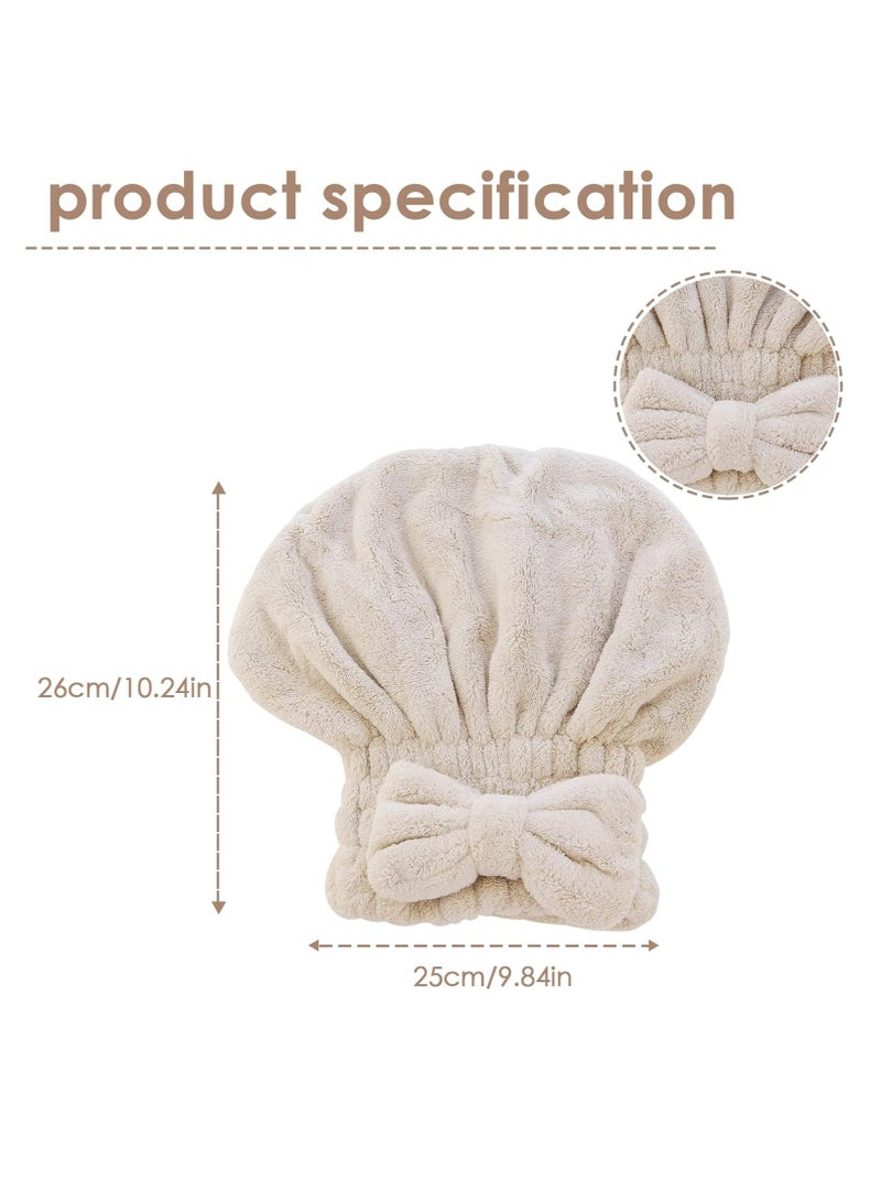 إسكدنيا عدد 2 قطعة من أغطية تجفيف الشعر من الألياف الدقيقة، أغطية فوط فائقة الامتصاص للتجفيف السريع، مناشف عمامة ناعمة - Image 2