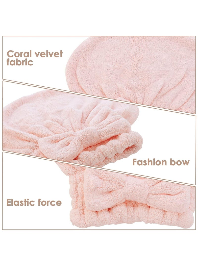 إسكدنيا عدد 2 قطعة من أغطية تجفيف الشعر من الألياف الدقيقة، أغطية فوط فائقة الامتصاص للتجفيف السريع، مناشف عمامة ناعمة - Image 3