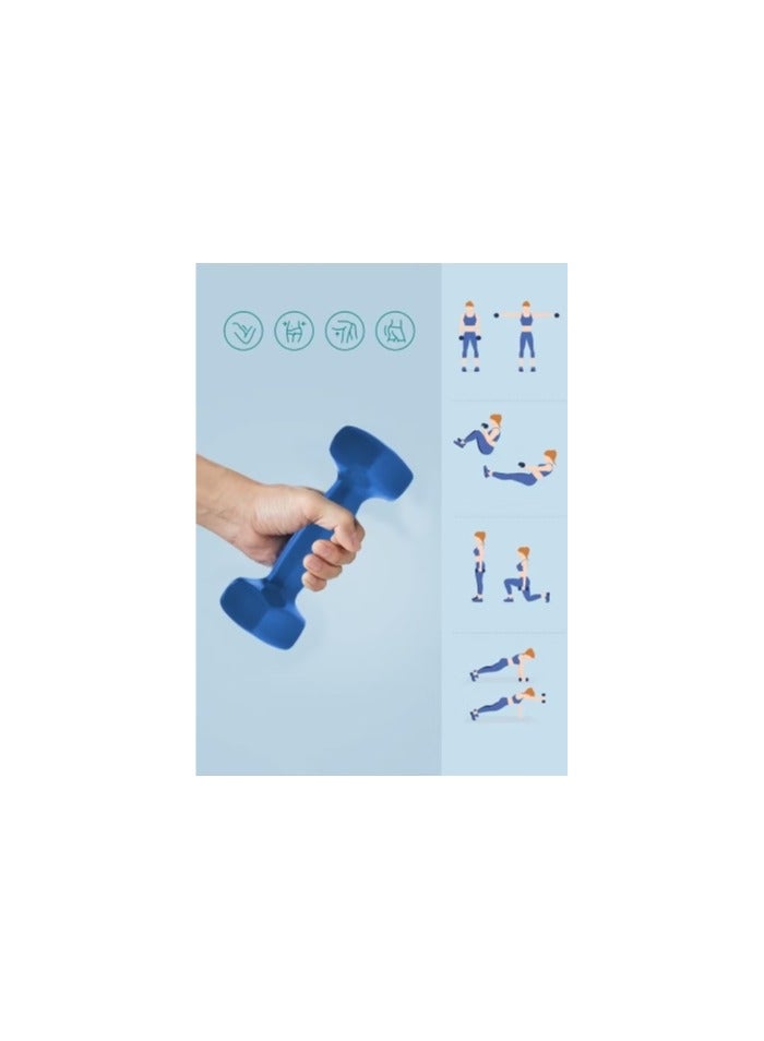 A 3-kilogram vinyl weightlifting dumbbell made of two pieces. - Image 3