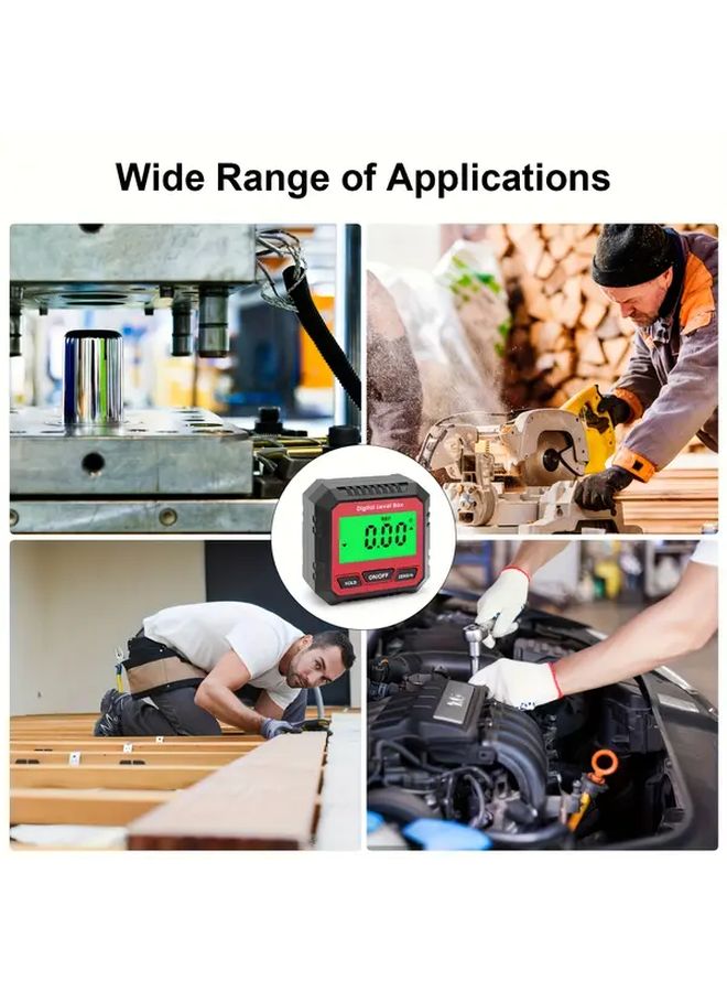 Black Digital Level Box with LCD Backlit Display Magnetic Base Accurate 01 Inclinometer - Image 3